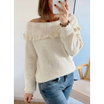 pull beige femme Molly col bardot