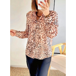 chemise marron imprimée femme Laurene