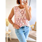 top femme en crochet rose Rosa