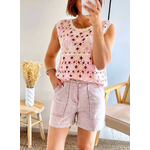 top Rosa femme en crochet