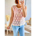 top en crochet femme Rosa