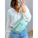 sac banane vichy vert d'eau