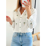 chemise femme palmiers en gaze de coton