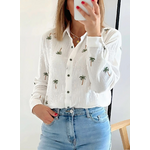 chemise femme palmiers brodés