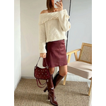 jupe femme Laly bordeaux en suédine