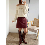 jupe femme suédine bordeaux Laly