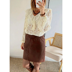 jupe courte suédine Laly choco