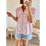 blouse rose Emma rayée