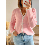 gilet femme Octave avec broderie anglaise