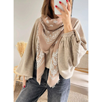 écharpe bandana femme Izia taupe