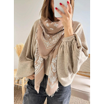 écharpe femme bandana taupe Izia