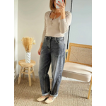 jean barrel gris femme Soan