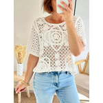 top en crochet blanc Clem
