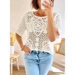 top blanc en crochet Clem