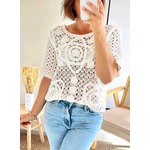 top femme Clem en crochet blanc