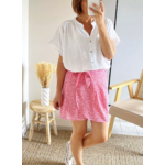 jupe courte rose fleurie Laurine