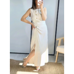 jupe longue Giulia beige avec lin