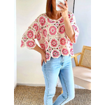 top en crochet rose Magda