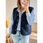 gilet femme Lennon mouton bleu marine