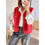 gilet Kally rouge mouton femme
