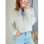 pull femme Oscar écru détails rayés