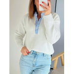 pull femme Oscar avec détails rayés