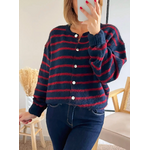 gilet Amir femme bleu marine rayé