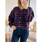 gilet rayé Amir marine et bordeaux