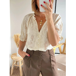 blouse beige Castille en dentelle