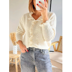 gilet beige avec volants Elly