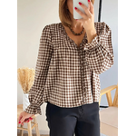blouse brodée marron Ilona