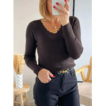 pull fin femme marron choco Mahé