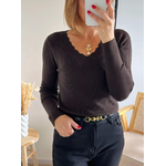 pull fin marron Mahé