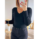 pull fin noir femme Mahé