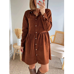 robe chemise Asma camel en velours