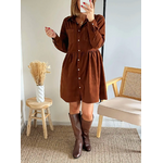 robe chemise camel en velours Asma