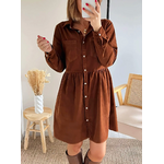 robe en velours fin camel Asma
