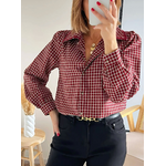 chemise Carline à carreaux bordeaux