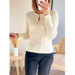 pull beige maille côtelée Mathis