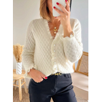 gilet écru Nestor boutons perles