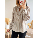 blouse marron rayée Jolia