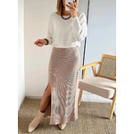 jupe en maille taupe Marry