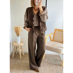 pantalon large marron femme Auguste