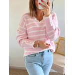 pull femme Adam rose rayé