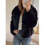 veste noire Penny en fausse fourrure