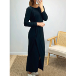 robe longue noire Sarah drapée