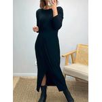 robe longue noire en coton Sarah
