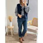 jean mom fit bleu foncé Eddy