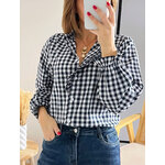 chemise Joyce à carreaux bleu marine