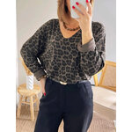 pull femme maille légère léopard Marlon